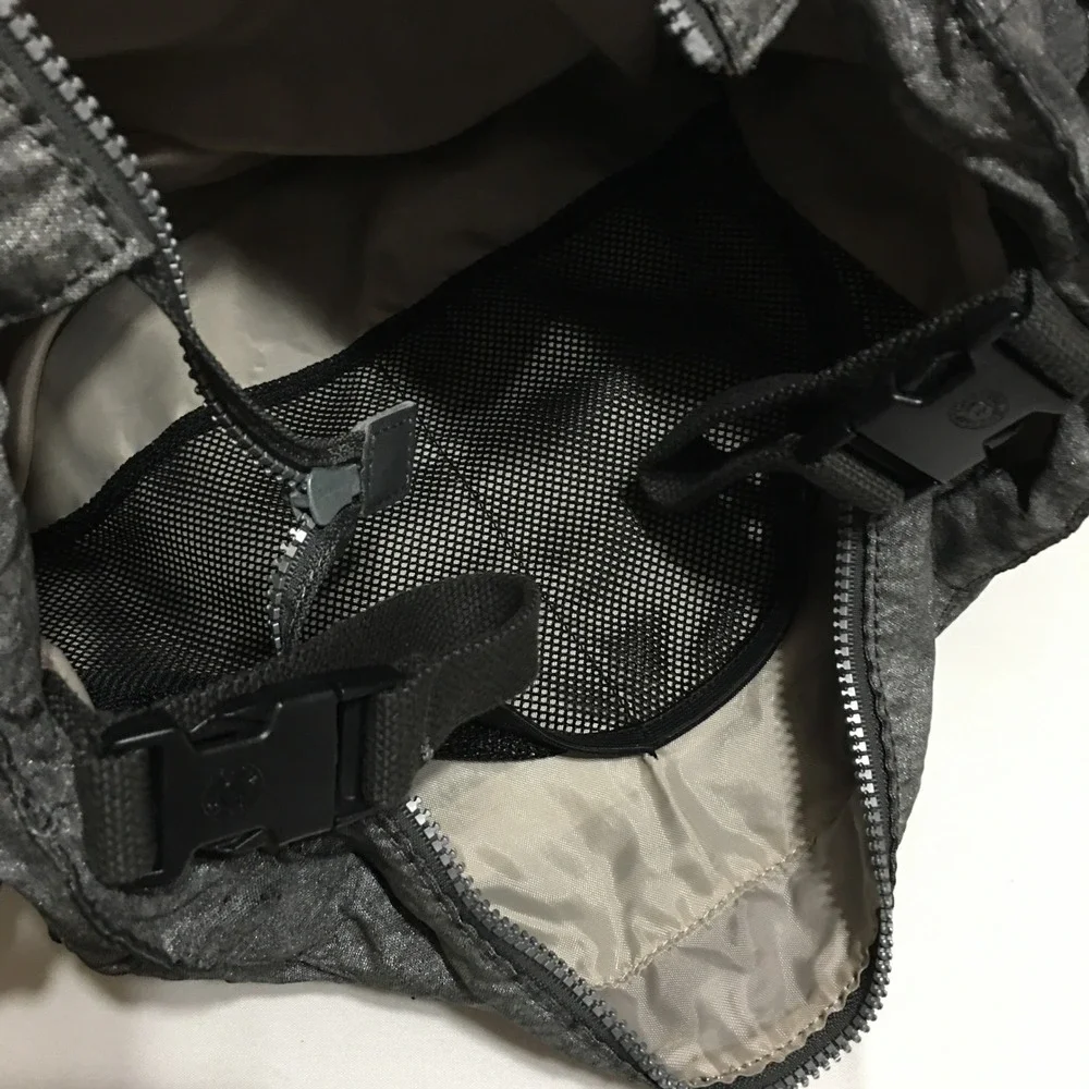 Kipling Messenger Bag Unisex Gray Metallic Crinkle Nylon Crossbody